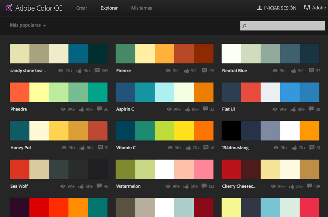 Adobe Color, una fuente de inspiración en colores para combinar en tus tejidos