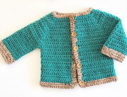 Patron de tejido: como tejer un cardigan de bebé raglán a crochet fácil y rápido