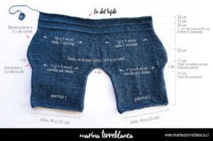 Instrucciones de tejido de pantalones para bebe a palillos