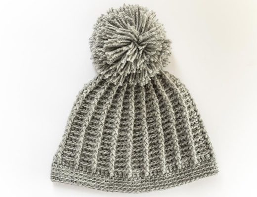 Gorro a crochet punto relieve, patrón de tejido