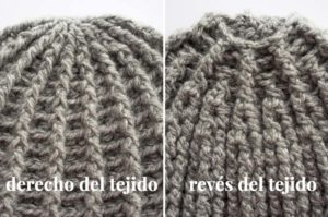 Gorro a crochet punto relieve, patrón de tejido